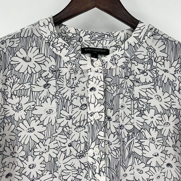 Banana Republic Womens Floral Print Long Sleeve Blouse S Small - Picture 2 of 7